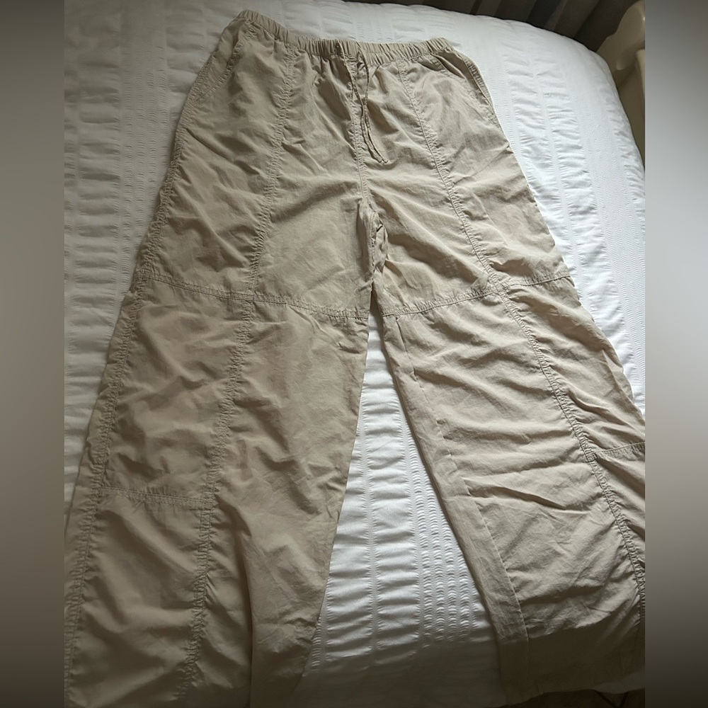 H&M Light Tan Drawstring Parachute Pants